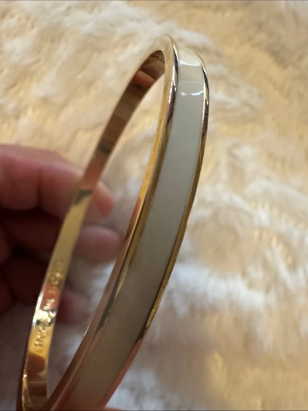 kate spade Gold and Cream Enamel Bangle Bracelet tickle the ivories